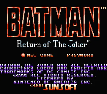 Batman - Return of the Joker (USA) (Beta) screen shot title